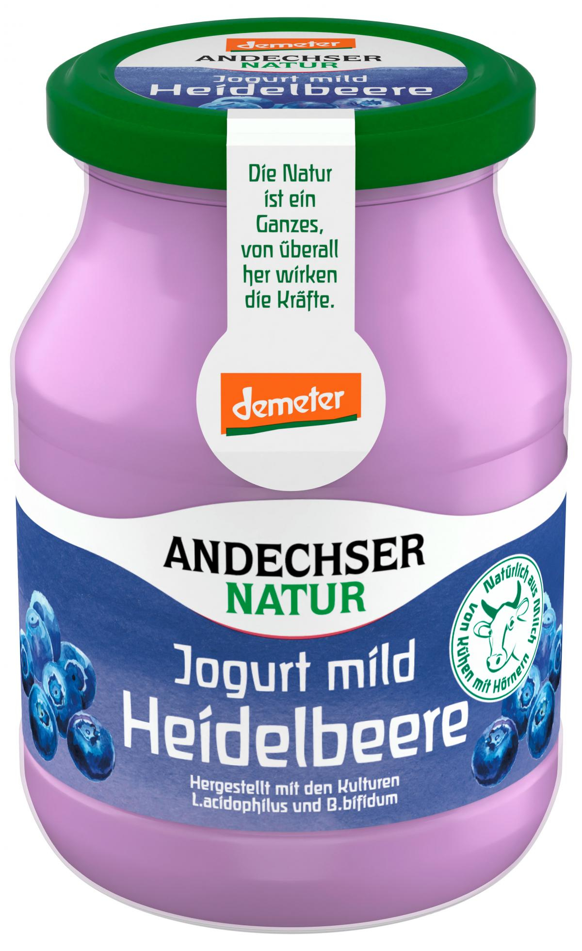 Joghurt mild Heidelbeere, 3,8% Demeter (Pfandglas)