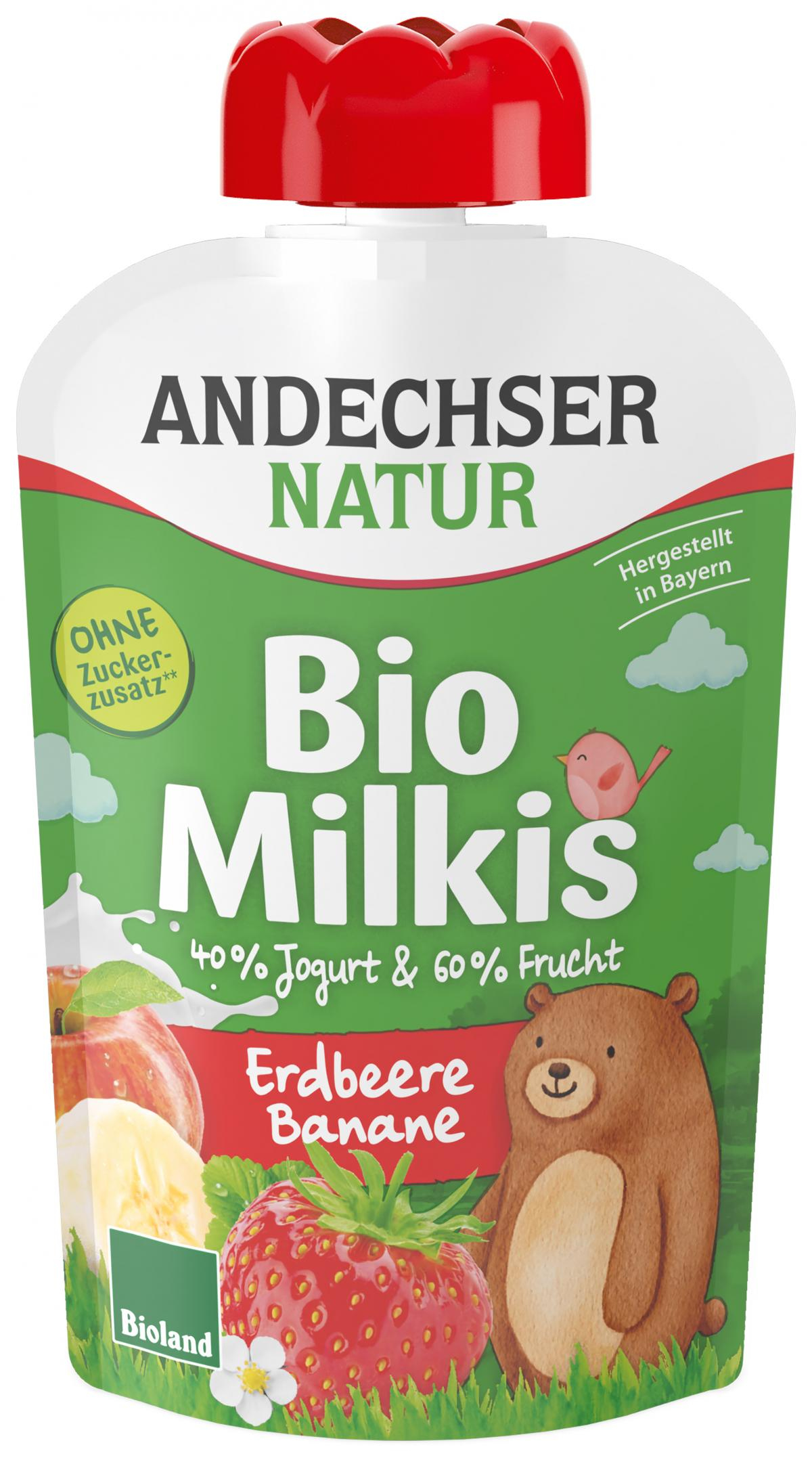 Milkis Erdbeere Banane, 40% Joghurt 60% Frucht