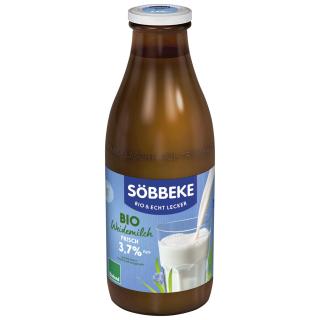 Frische Wiesenmilch, 3,7%, Bioland (Pfandflasche)
